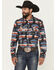 Image #1 - RANK 45&reg; Men's Nate Southwestern Print Long Sleeve Snap Performance Western Shirt, Black, hi-res