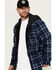 Image #2 - Hawx Men's Hooded Printed Polar Fleece Jacket , Navy, hi-res