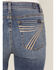 Image #2 - 7 For All Mankind Women's Gale Medium Wash Mid Rise Metallic Pocket 34" Bootcut Stretch Denim Jeans, Medium Wash, hi-res