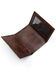 Image #2 - Cody James Men's Hair-On Floral Tooled Trifold Wallet, Brown, hi-res