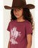 Image #2 - Shyanne Girls' Running Horses Short Sleeve Graphic Tee, Fuchsia, hi-res