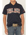 Image #3 - RANK 45&reg; Boys' Southwestern Border Short Sleeve Button-Down Polo Shirt, Navy, hi-res