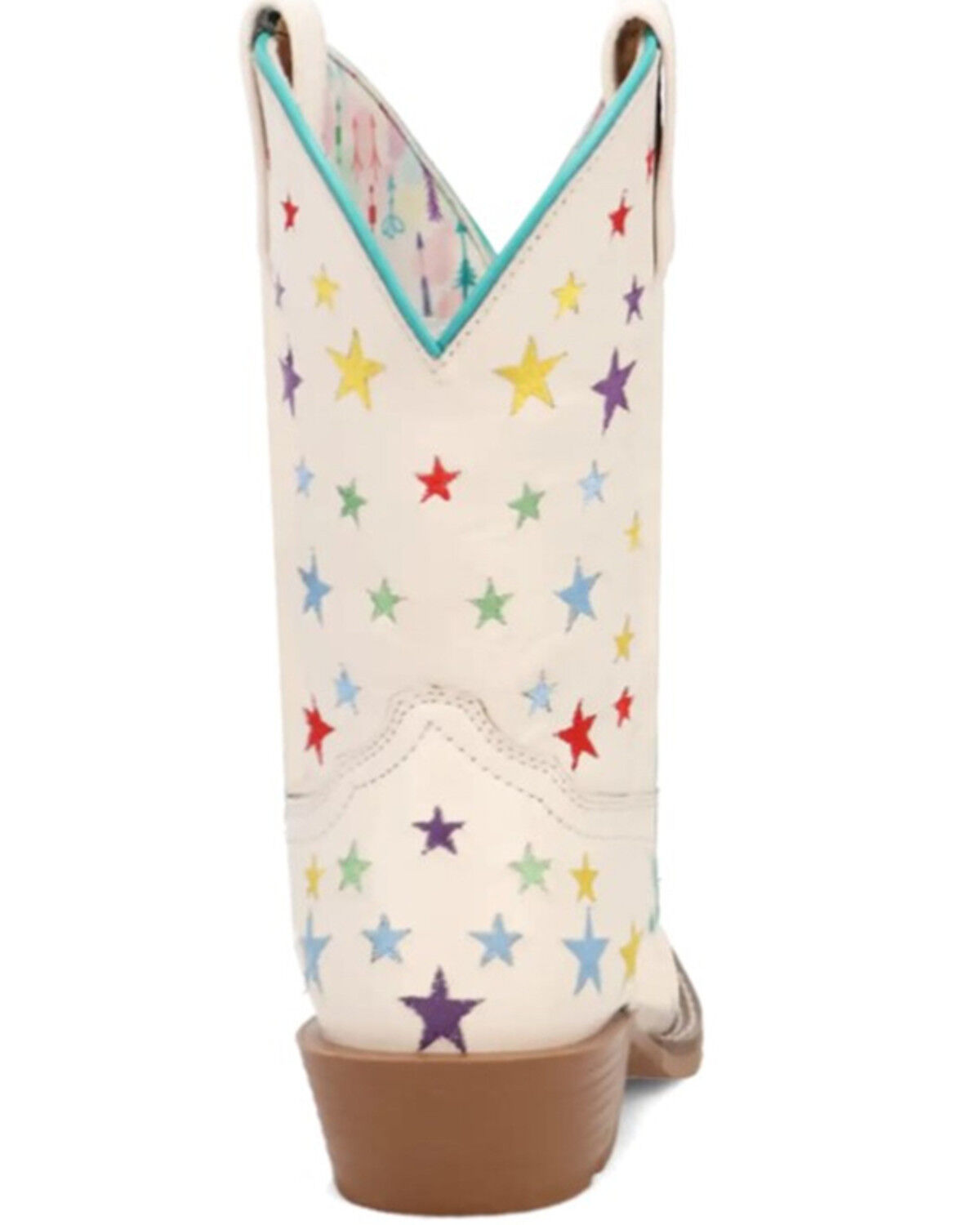Image #4 - Dan Post Little Girls' Starlett Western Boots - Square Toe, White, hi-res