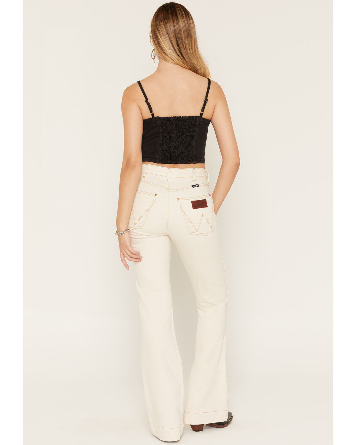 Image #3 - Wrangler Retro Women's Allie High Rise Bailey Trouser Stretch Denim Jeans, White, hi-res