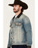 Image #2 - Moonshine Spirit&reg; Men's Slasher Medium Wash Denim Jacket, Medium Wash, hi-res