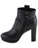 Image #4 - Milwaukee Leather Women's Block Heel Harness Booties - Round Toe, Black, hi-res