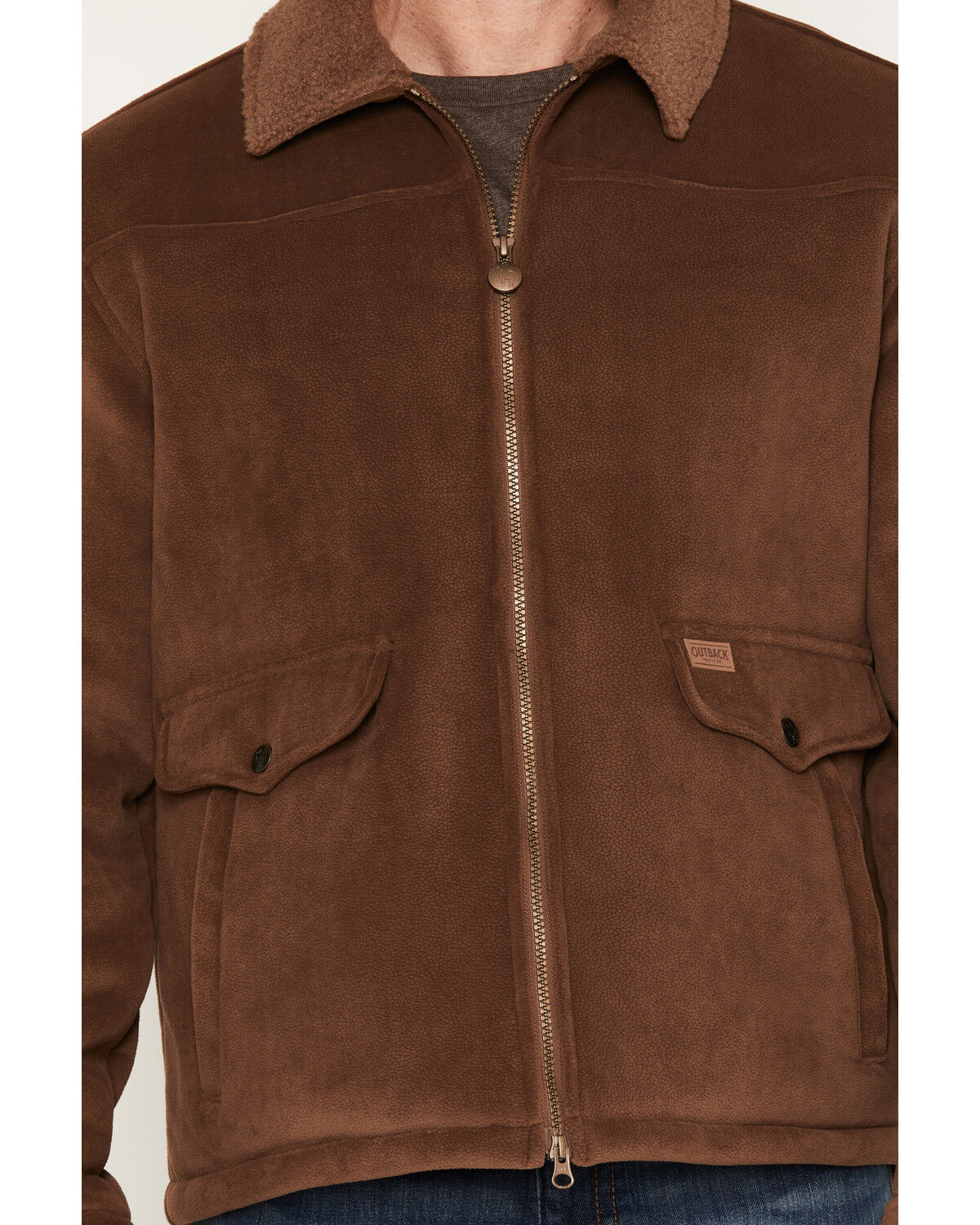 Image #3 - Outback Trading Co Men's Sherpa Quilt Lined Cedar Jacket, Tan, hi-res