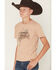 Image #2 - Sable Sky Boys' All American Cowboy Short Sleeve Graphic T-Shirt, Brown, hi-res