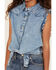 Image #3 - Wrangler Girls' Tie Front Sleeveless Pearl Snap Denim Shirt , Blue, hi-res