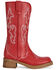 Image #2 - Azalea Wang Women's Mariana Western Boots - Square Toe, Red, hi-res