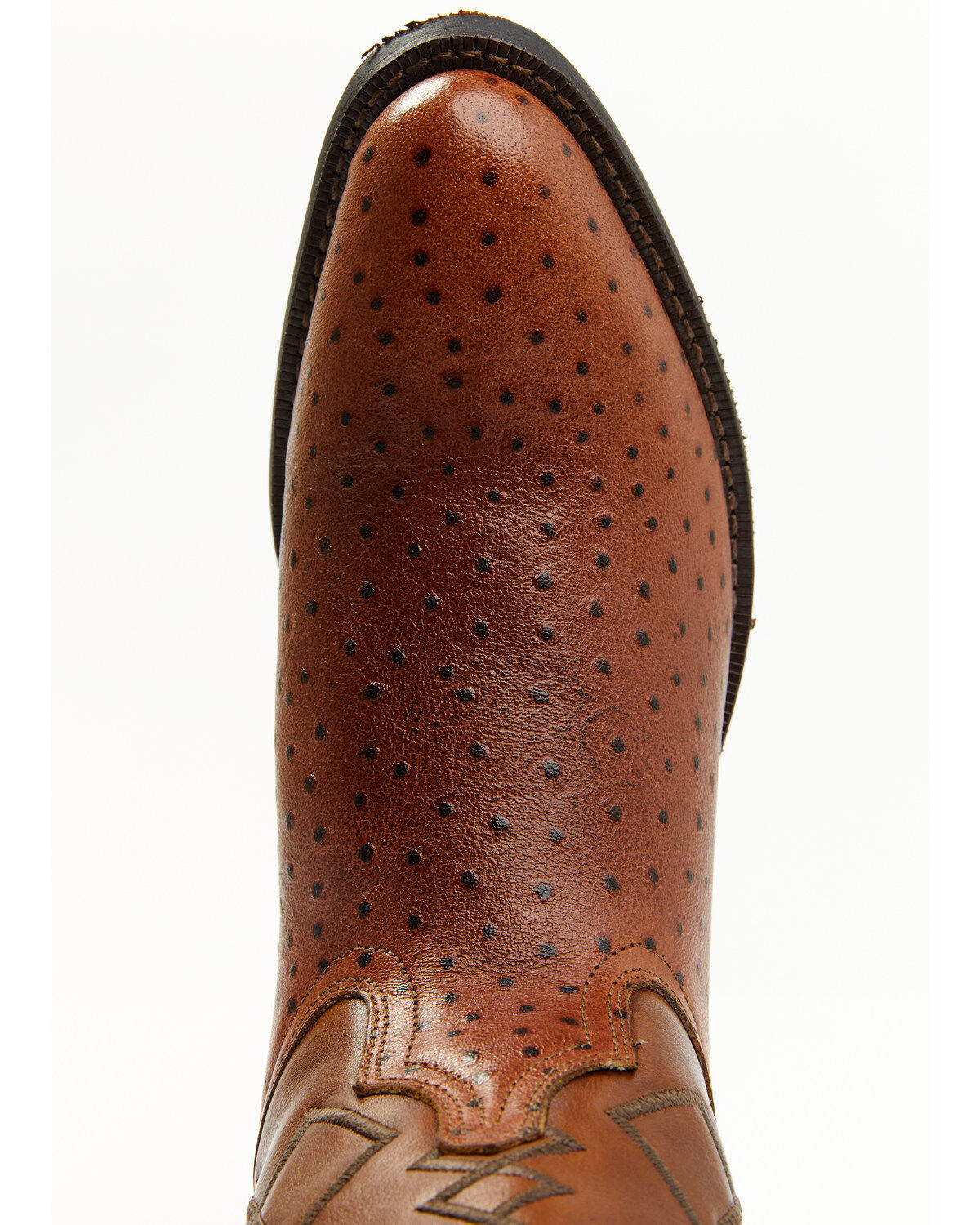 Image #6 - Laredo Men's Ostrich Print Performance Western Boots - Round Toe, Tan, hi-res