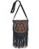 Image #1 - Kobler Leather Women's Tooled Crossbody Bag, Black, hi-res