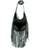 Image #1 - American West Women's Hair-On Studded Fringe Crossbody, Black, hi-res