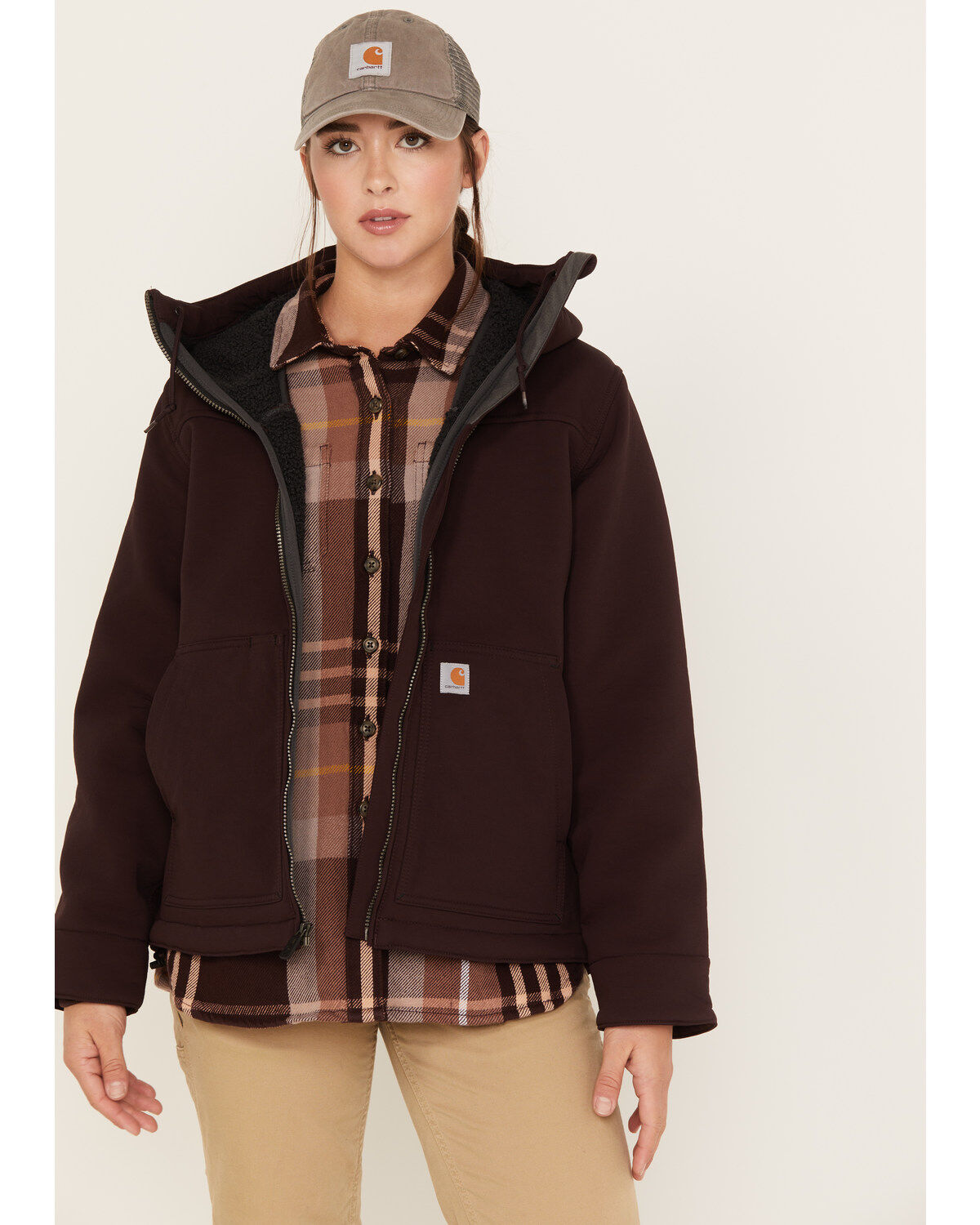 Image #1 - Carhartt Women's Super Dux&trade; Relaxed Fit Sherpa-Lined Active Jacket, Purple, hi-res