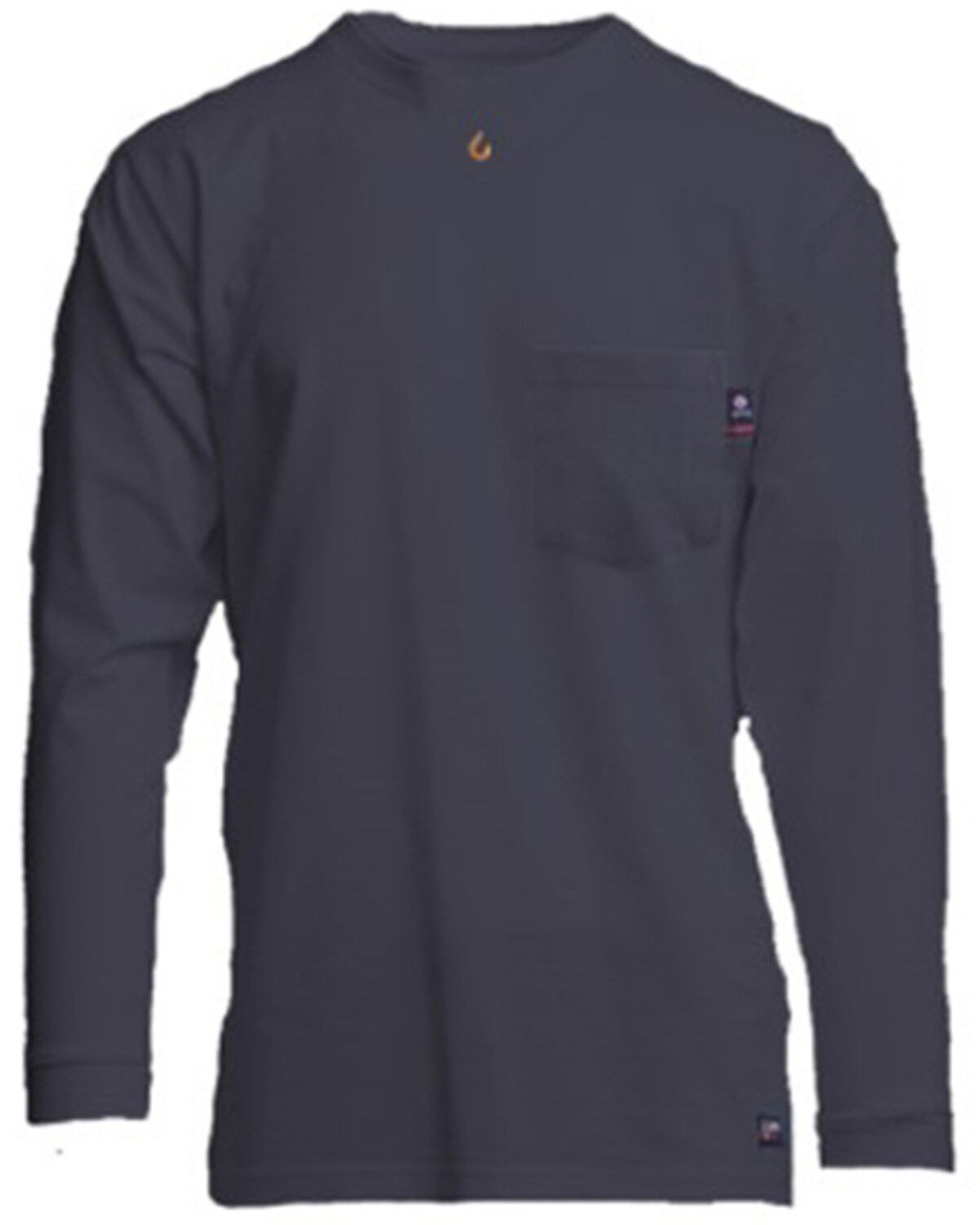 Lapco Men's FR Solid Long Sleeve Work Pocket T-Shirt, Navy, hi-res