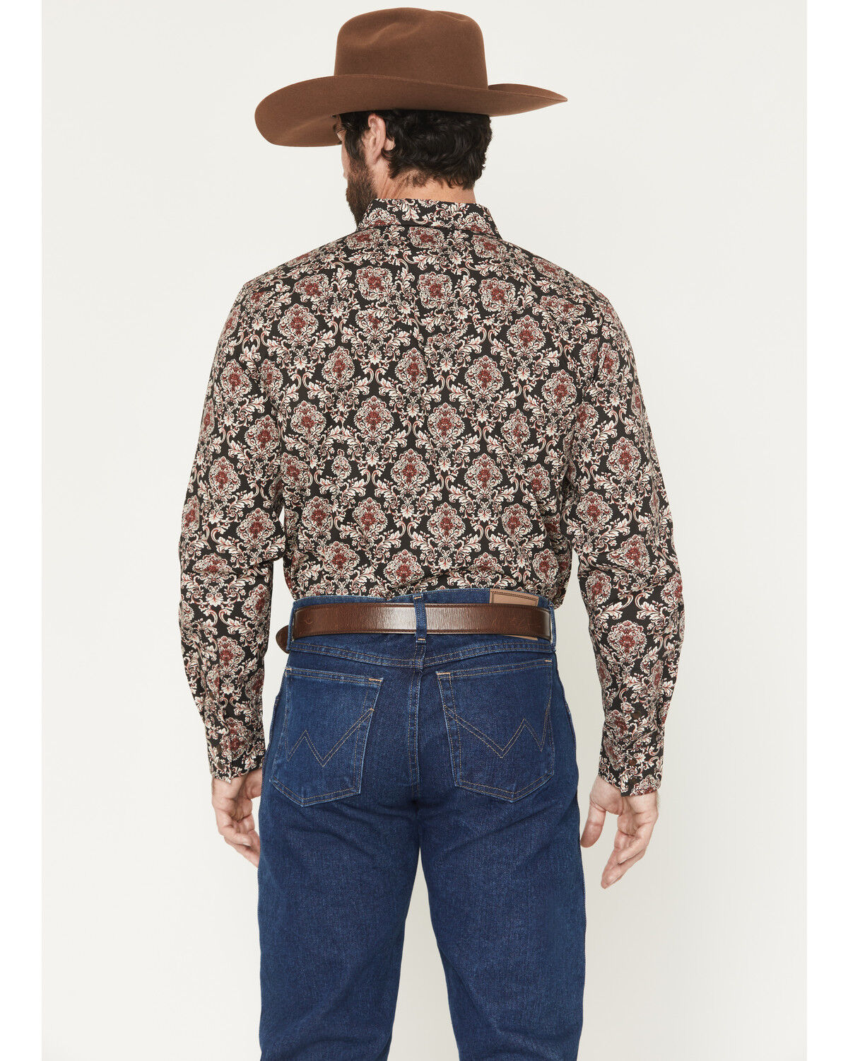 Image #4 - Gibson Trading Co Men's Bloomin Paisley Print Long Sleeve Snap Western Shirt - Big, Black, hi-res