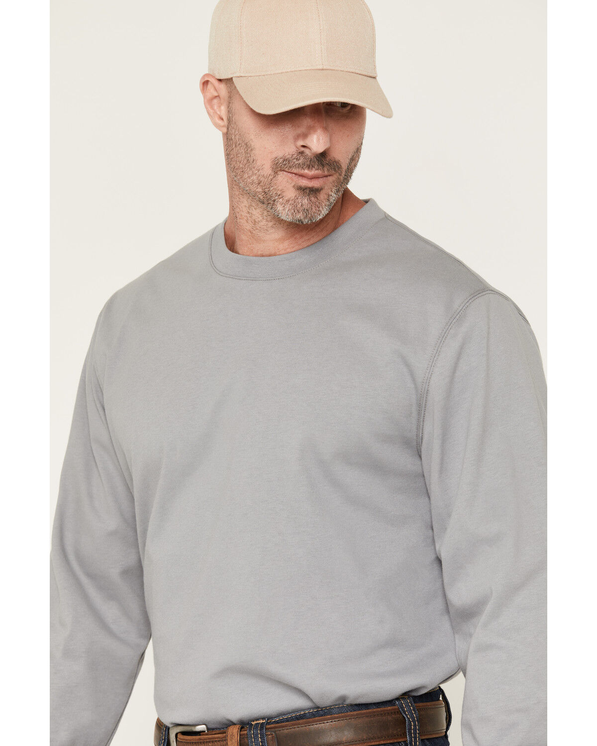 Image #3 - Hawx Men's FR Solid Triangle Skull Long Sleeve Graphic Work T-Shirt, Grey, hi-res