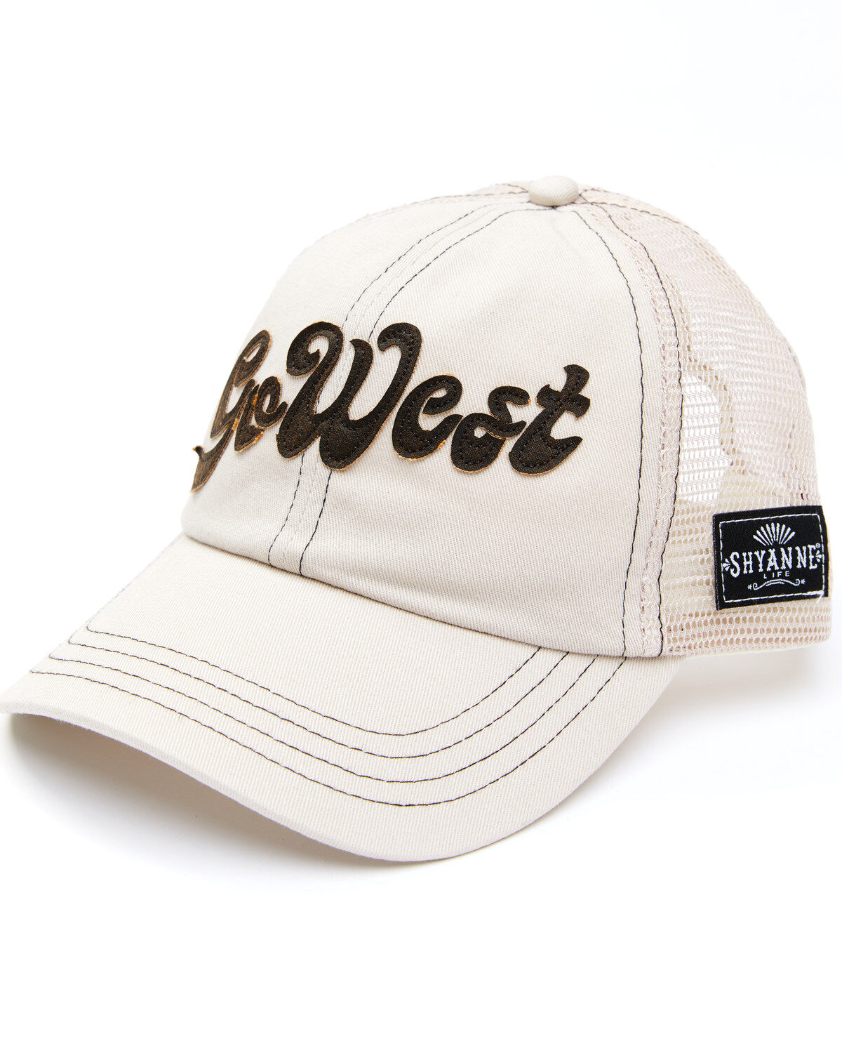 Image #1 - Shyanne Women's Go West Embroidered Mesh-Back Ball Cap, Cream, hi-res