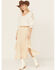 Image #1 - La La Land Women's Handkerchief Hem Midi Skirt , Cream, hi-res