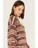 Image #2 - Cleo + Wolf Women's Stripe Knit Oversized Sweater, Brown, hi-res