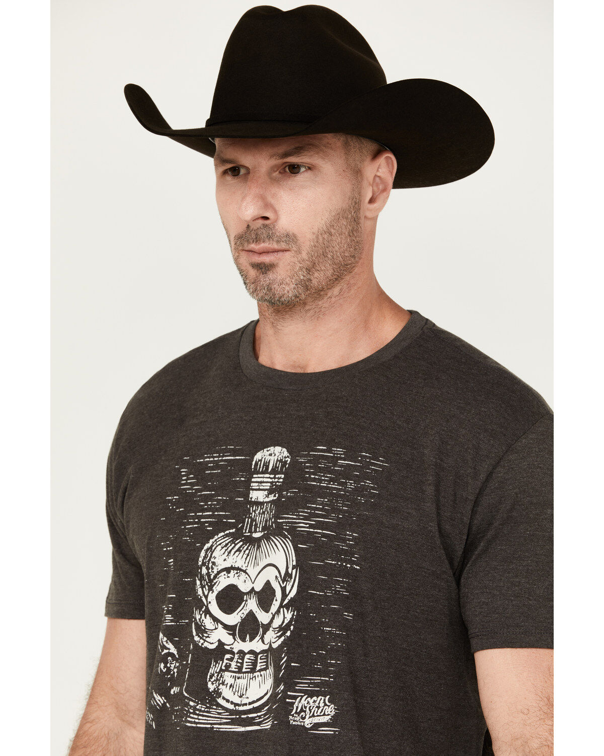 Image #2 - Moonshine Spirit&reg; Men's Bottle Lines Short Sleeve Graphic T-Shirt, Charcoal, hi-res