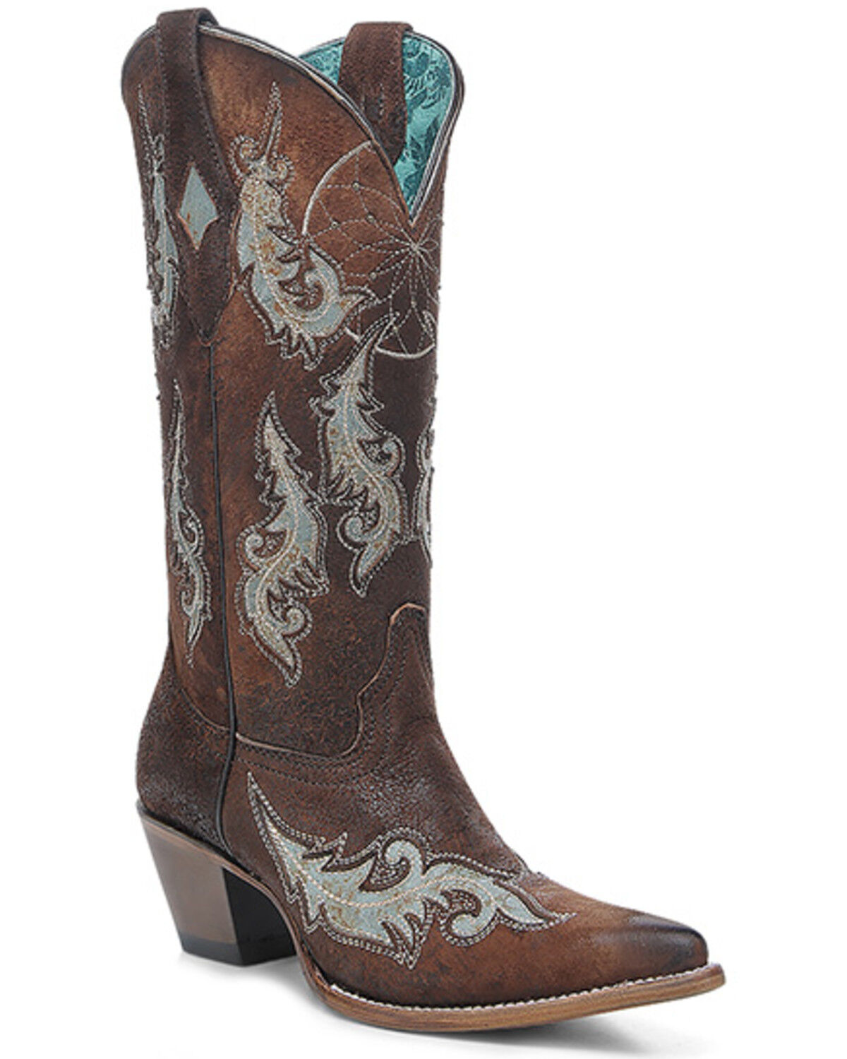 Corral Women's Dream Catcher Distressed Western Boots - Snip Toe, Brown, hi-res