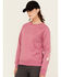 Image #2 - Carhartt Women's Relaxed Fit Midweight Graphic Crew Neck Sweatshirt, Dark Pink, hi-res