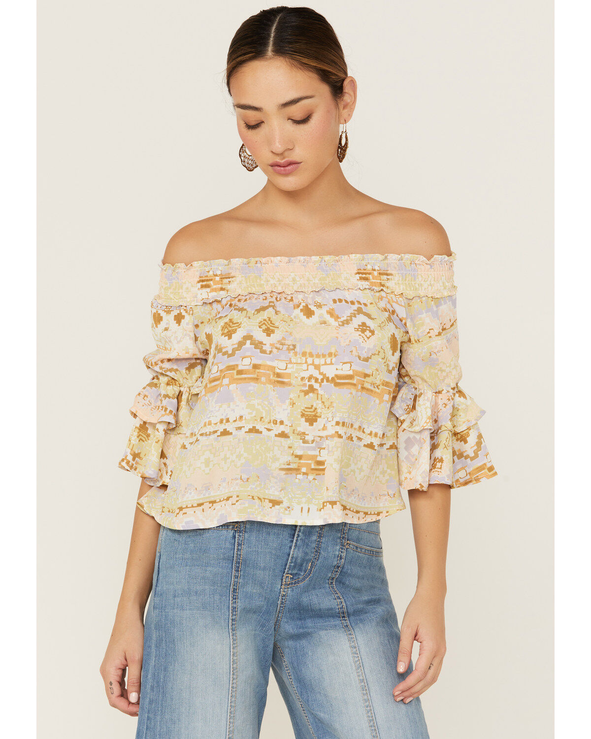 Image #1 - Shyanne Women's Woven Off-Shoulder Top, Ivory, hi-res