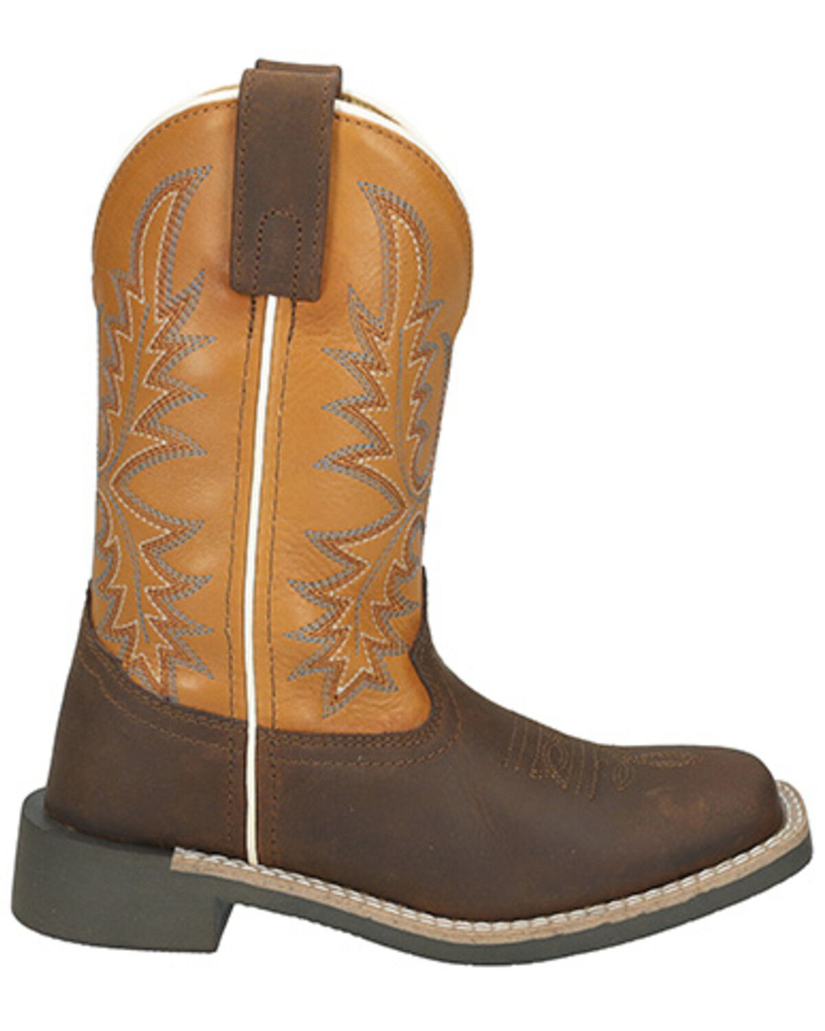 Image #2 - Smoky Mountain Little Boys' Adobe Western Boots - Broad Square Toe, Brown, hi-res