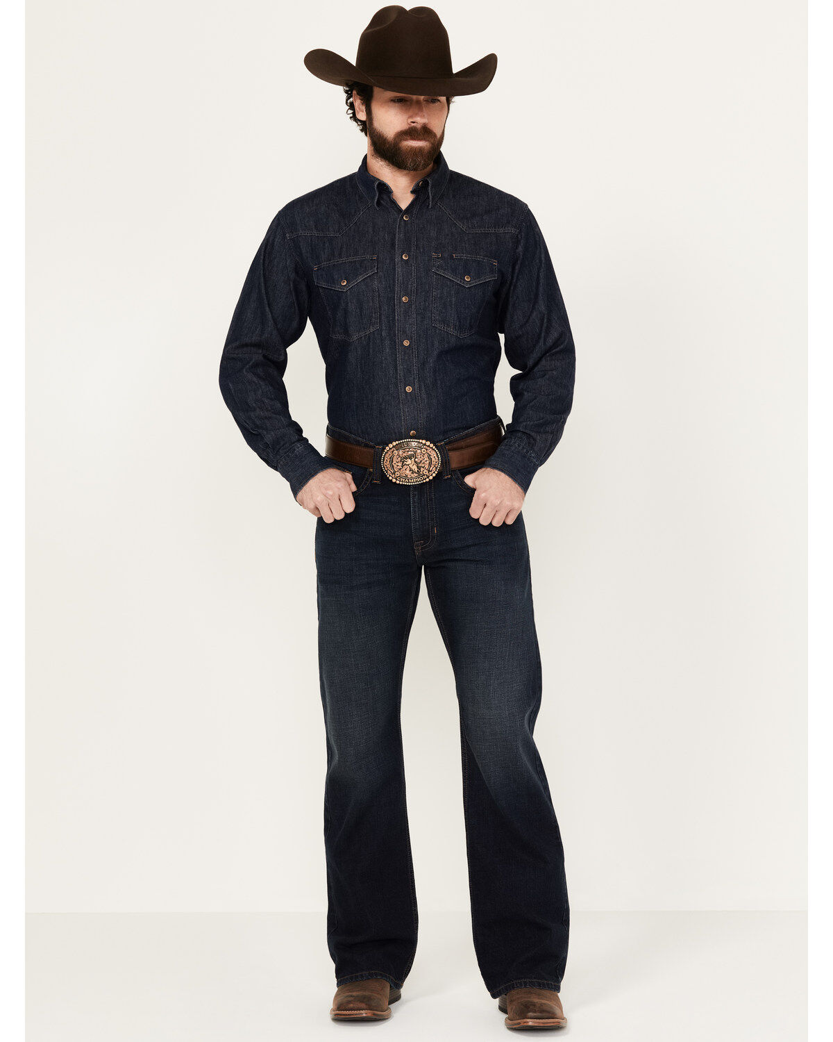 Cody James Men's Reiner Wash Duke Relaxed Bootcut Denim Jeans, Dark Wash, hi-res