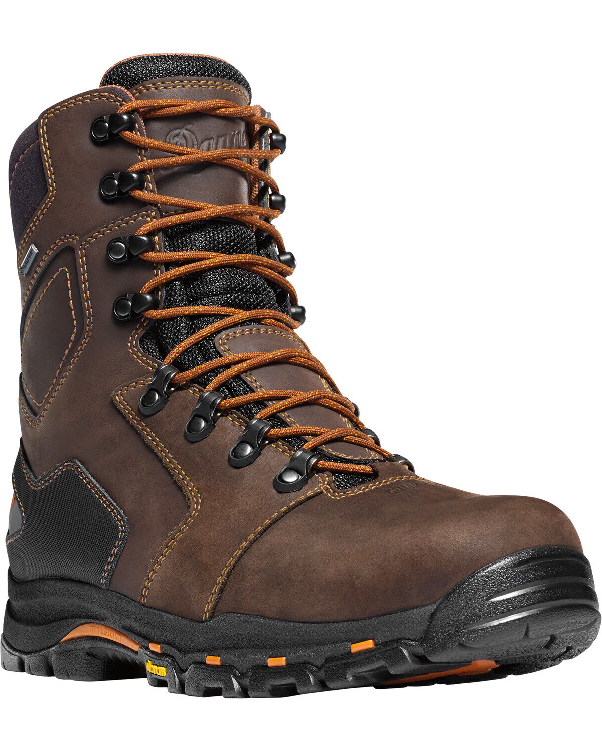 Danner Men's Vicious 8" Work Boots - Soft Toe, Brown, hi-res