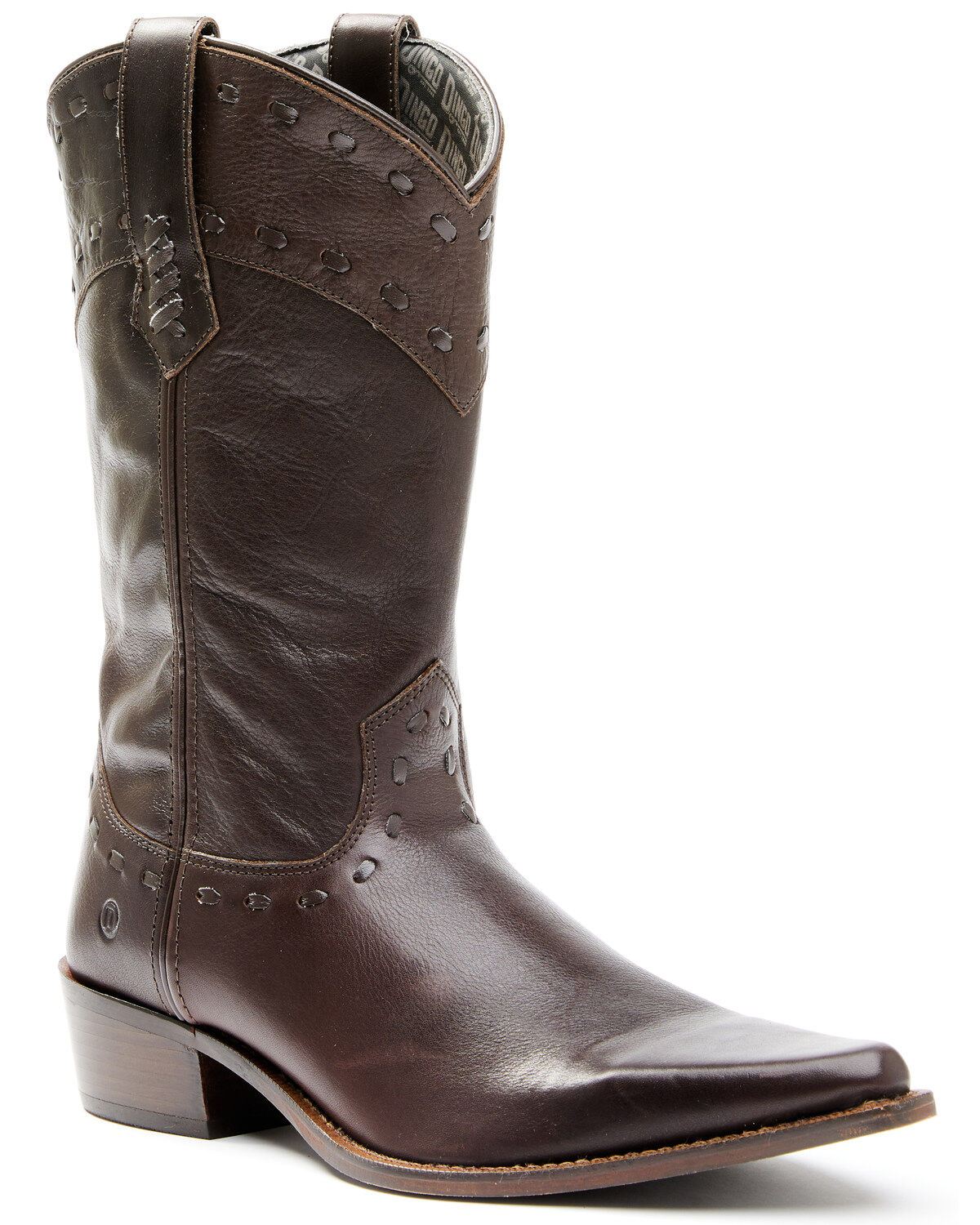Image #1 - Dingo Men's Bucklace Stagecoach Western Boot - Snip Toe, Brown, hi-res