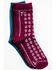 Image #2 - Shyanne Women's Multi-Colored Paisley 3-Pack Crew Socks, Multi, hi-res