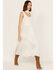 Image #2 - Scully Women's Lace-Up Jacquard Midi Dress, Ivory, hi-res