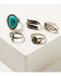 Image #1 - Shyanne Women's Canyon Sunset Turquoise Ring 5-Piece Set, Silver, hi-res