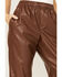 Image #2 - Ariat Women's Small Town Faux Leather Joggers, Brown, hi-res