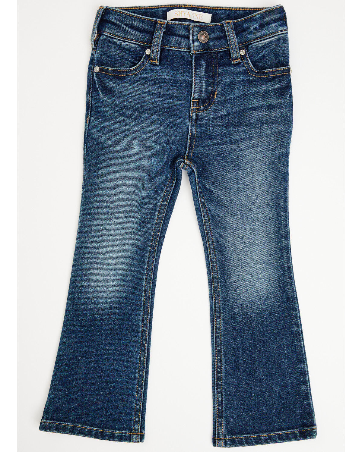 Image #3 - Shyanne Toddler Girls' Westend Medium Wash Horse Pocket Bootcut Stretch Denim Jeans, Medium Wash, hi-res