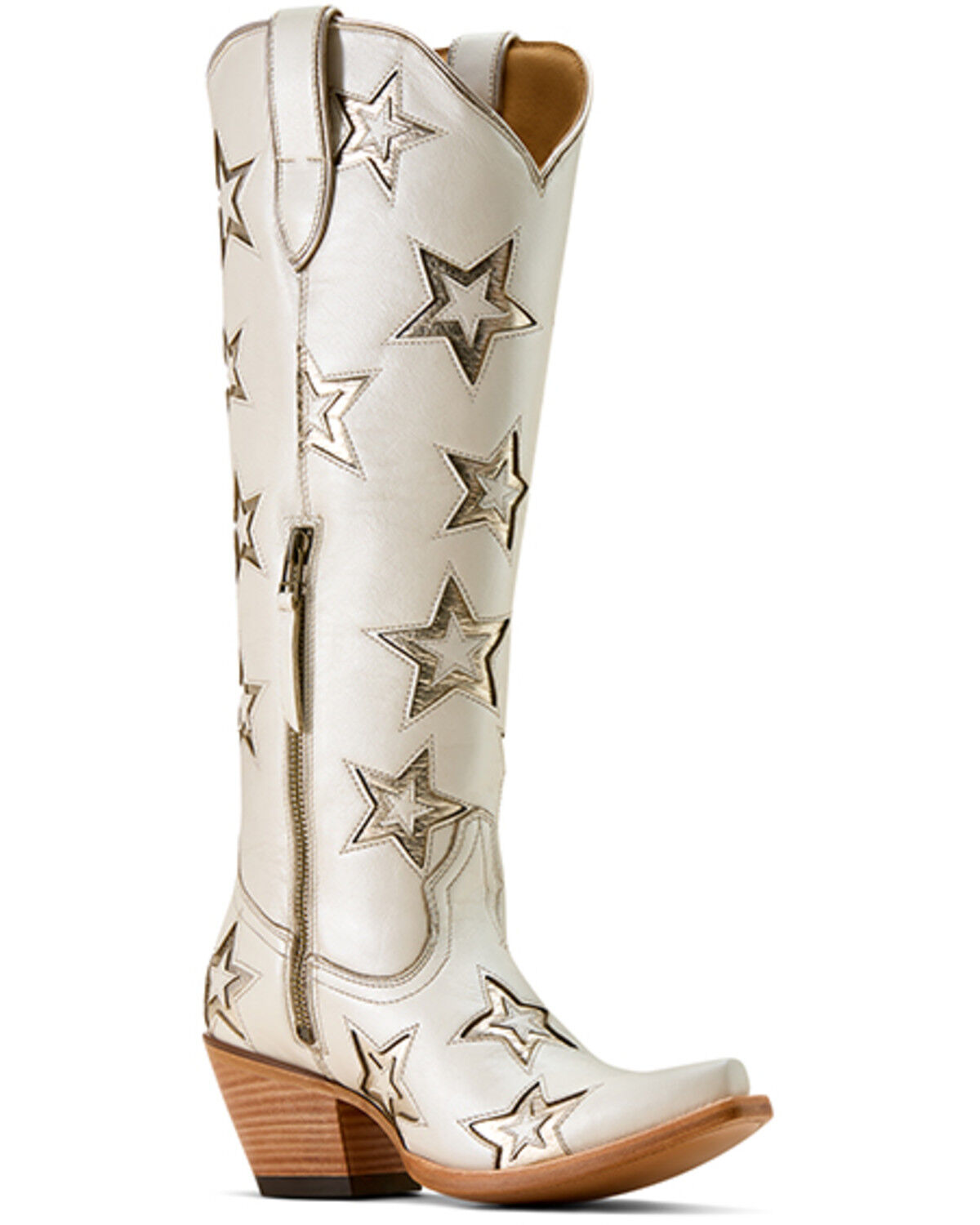 Image #1 - Ariat Women's Casanova Star Tall Western Boots - Snip Toe, Ivory, hi-res