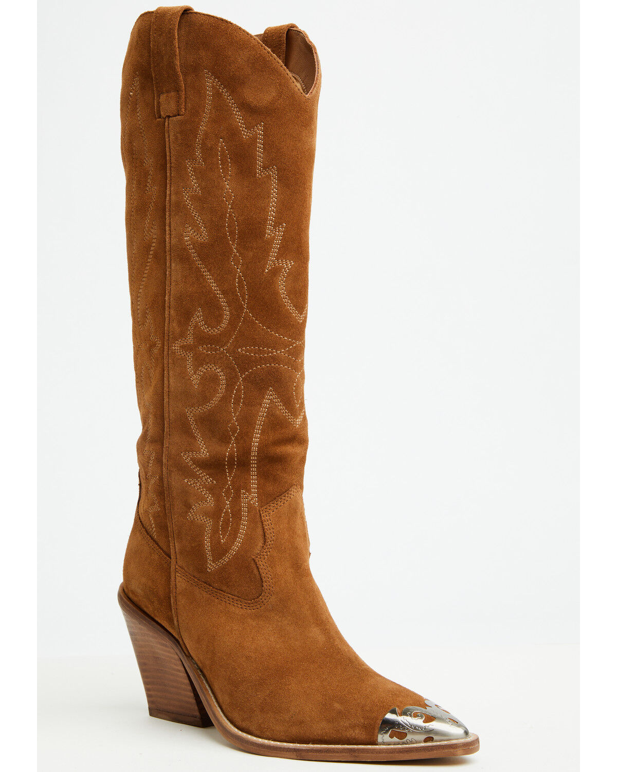 Idyllwind Women's Silver Spur Suede Tall Western Boots - Round Toe, Cognac, hi-res