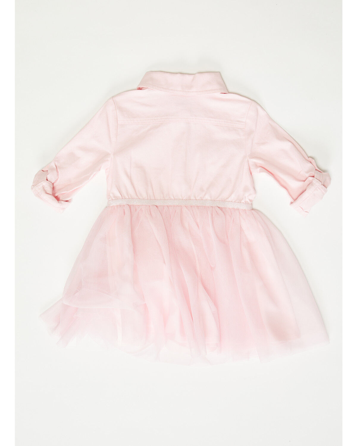 Image #2 - Sugar California Toddler Girls' Fringe Long Sleeve Button-Down Denim Tutu Dress, Blush, hi-res