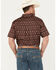 Image #4 - RANK 45&reg; Men's Cash Geo Print Short Sleeve Button-Down Stretch Western Shirt, Brown, hi-res
