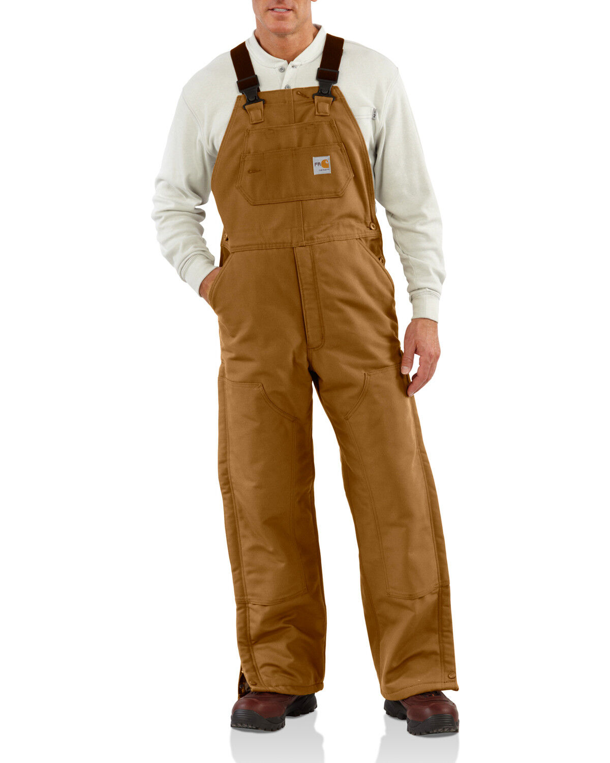 Image #1 - Carhartt Men's FR Duck Quilt-Lined Bib Overalls - Big & Tall, Carhartt Brown, hi-res