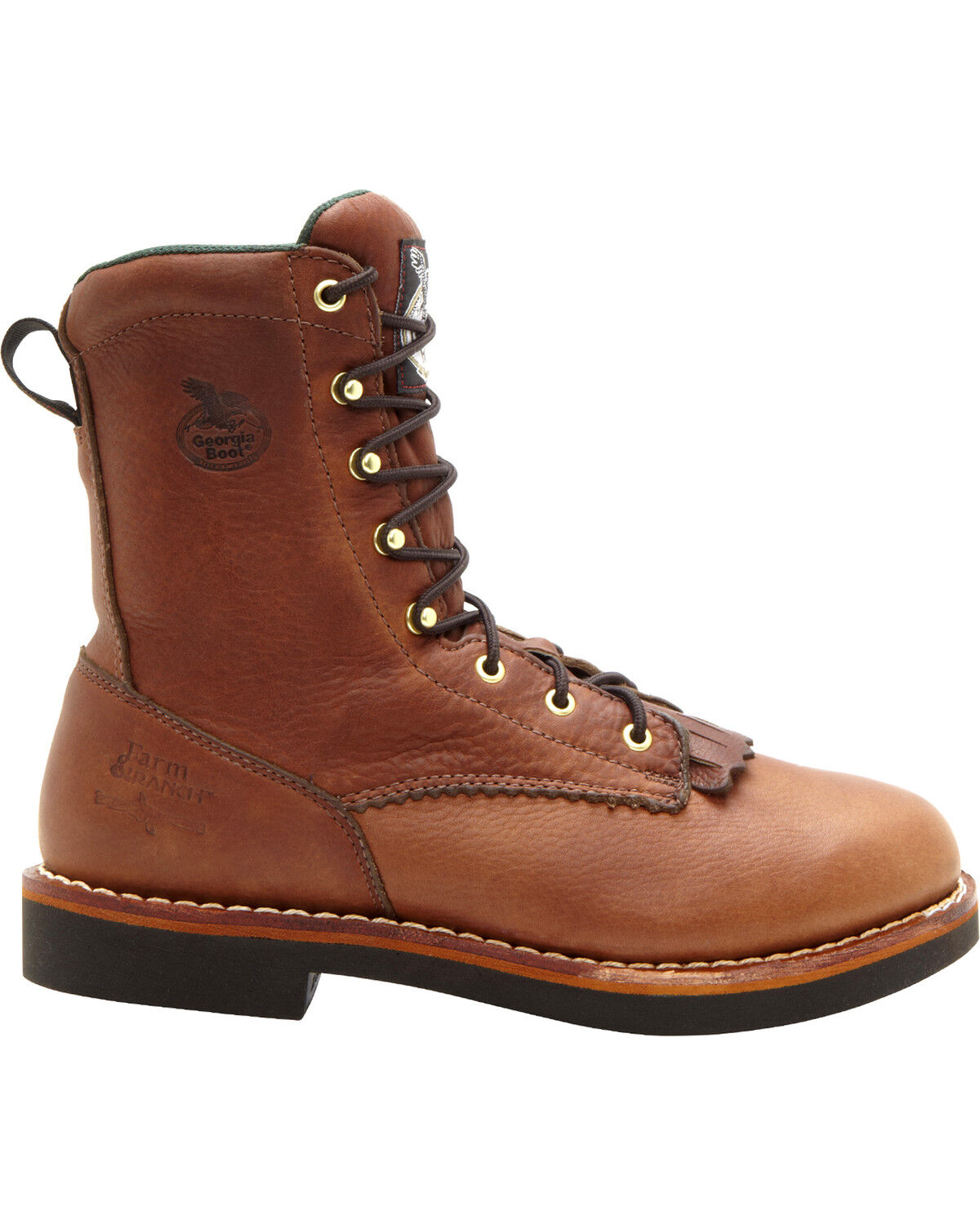 Image #2 - Georgia Men's 8" Lacer Work Boots, Walnut, hi-res