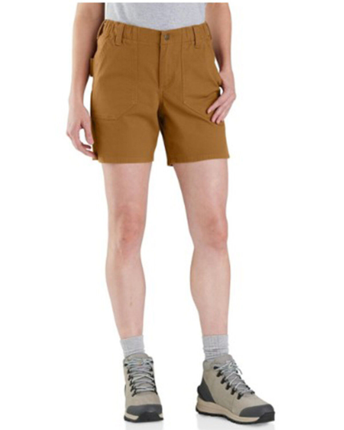 Image #1 - Carhartt Women's Rugged Flex&reg; Relaxed Fit Canvas Work Shorts, Brown, hi-res