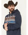 Image #2 - RANK 45&reg; Men's Border Striped Print Hooded Sweatshirt, Multi, hi-res