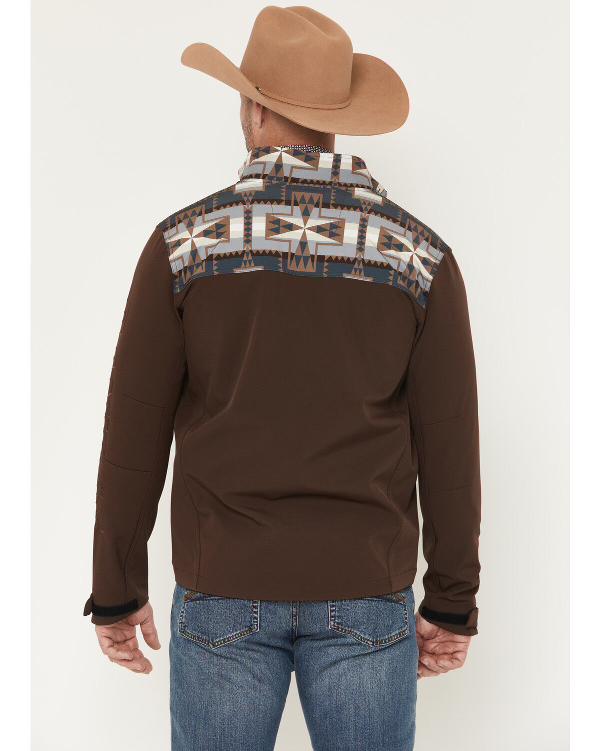 Image #4 - RANK 45&reg; Men's Cheneka 2.0 Colorblock Southwestern Print Softshell Jacket, Brown, hi-res