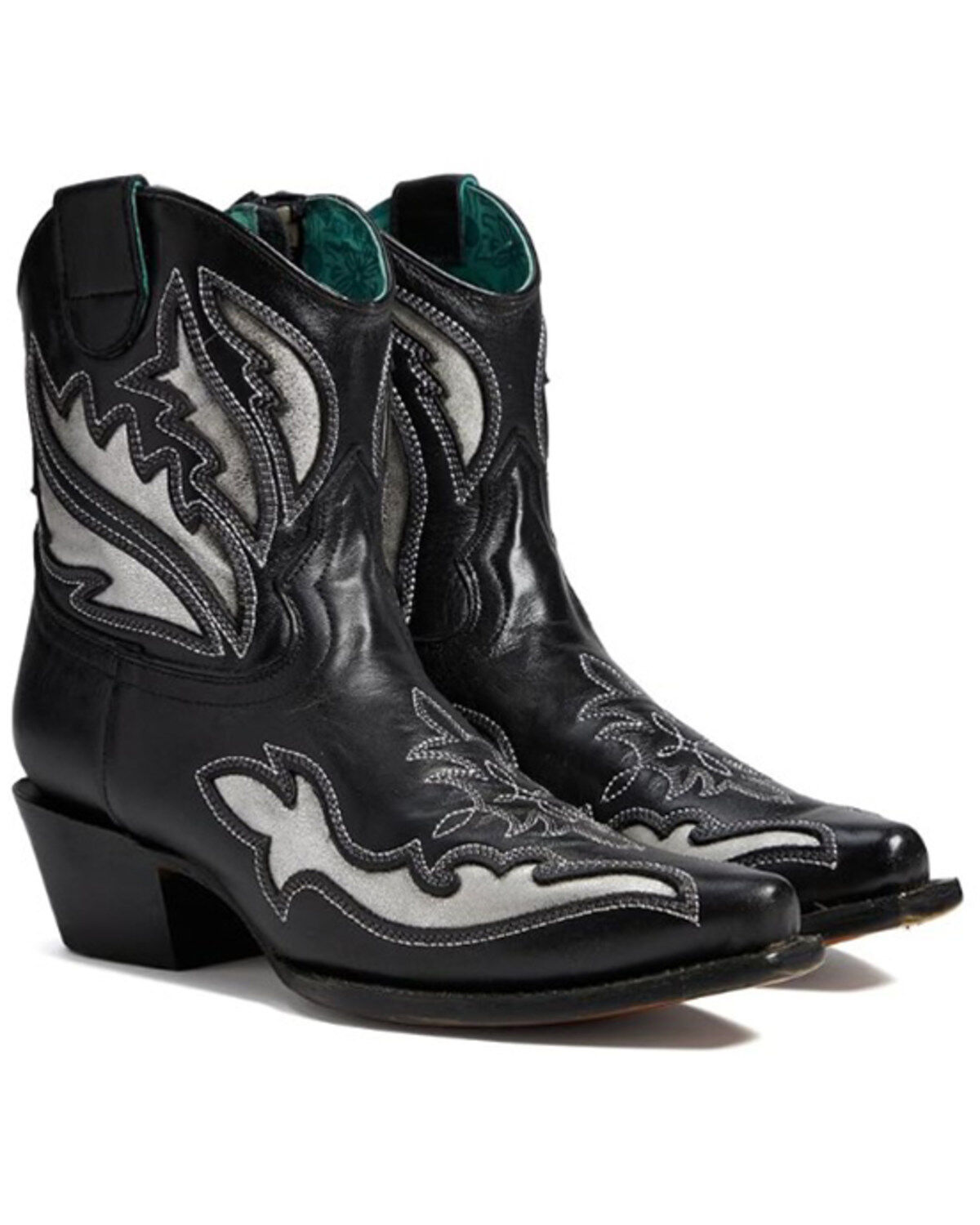 Corral Women's Inlay And Embroidered Booties - Snip Toe, Black, hi-res