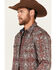Image #2 - Moonshine Spirit&reg; Men's Manhattan Paisley Print Long Sleeve Snap Western Shirt, Burgundy, hi-res
