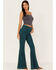 Image #1 - Shyanne Women's High Rise Super Flare Jeans, Deep Teal, hi-res