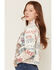 Image #2 - Shyanne Women's Vintage Cowboy Printed Denim Jacket, Ivory, hi-res